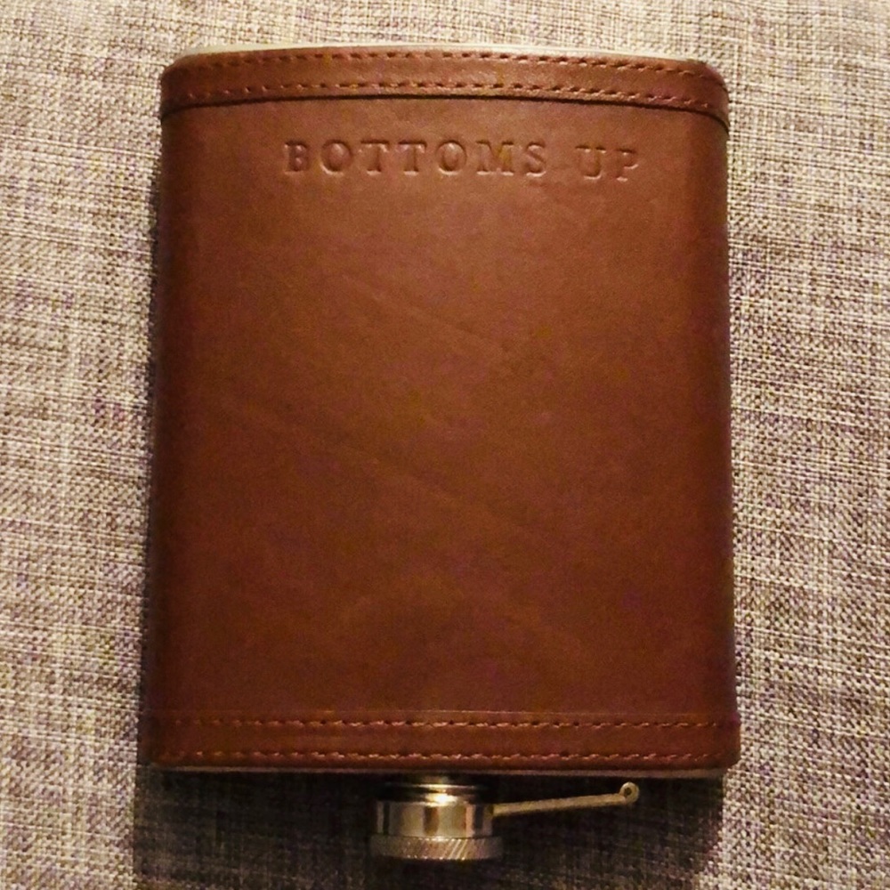 J. Crew leather flask